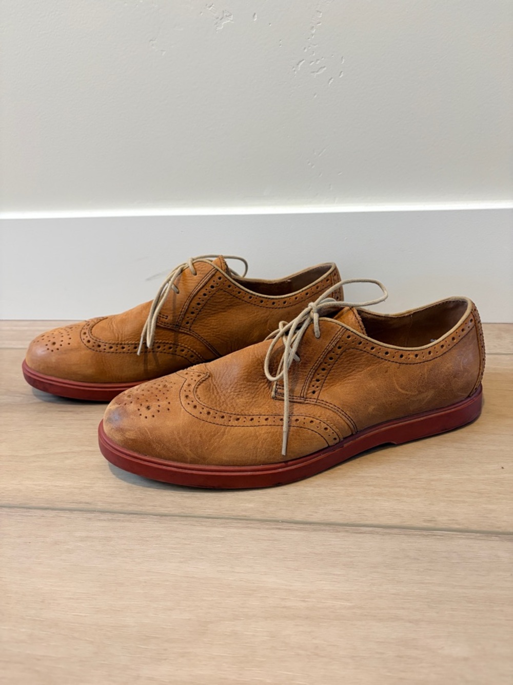 Polo Ralph Lauren Orrick Wing Tip Oxfords Brown Leather Shoes - Size 11.5D